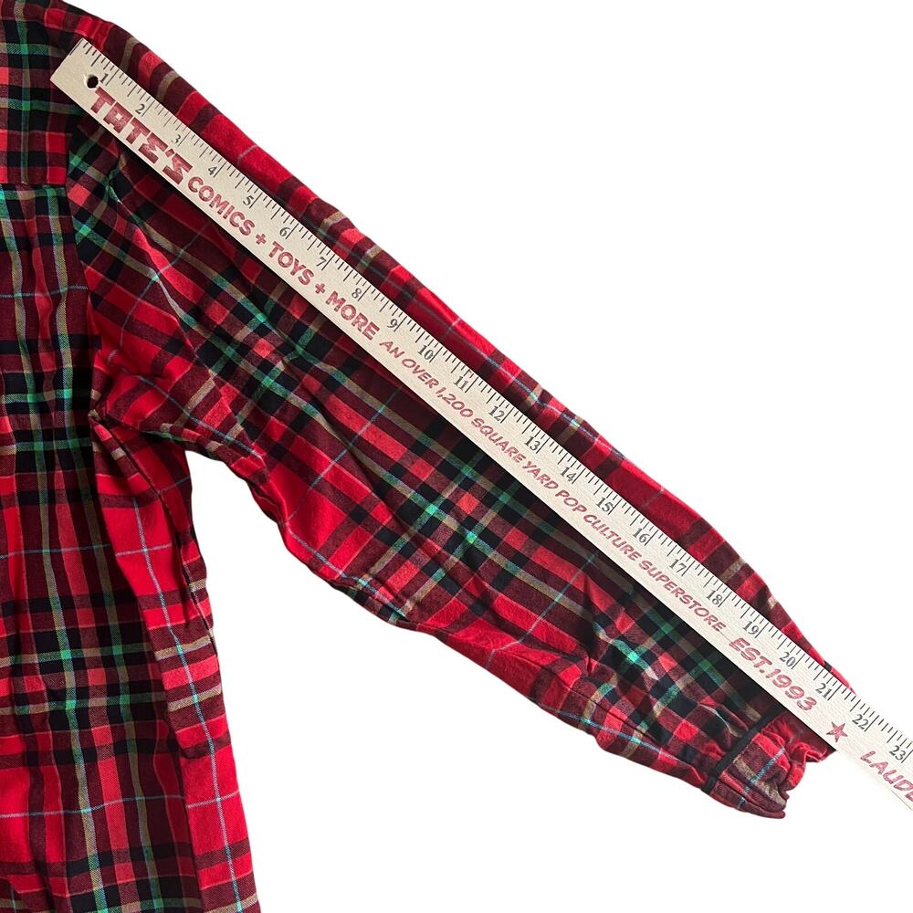 Wondershop at Target Women’s Red Plaid Flannel Sleep Shirt Size M 100% Cotton - Picture 4 of 8